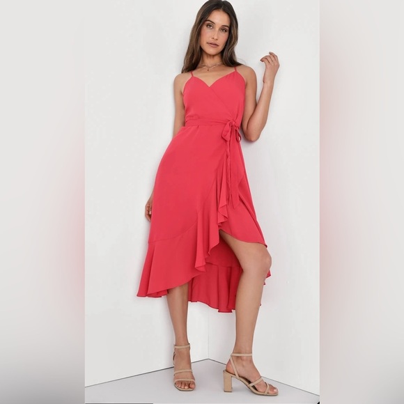 Lulu's Pink Midi Dress - Picture 3 of 8